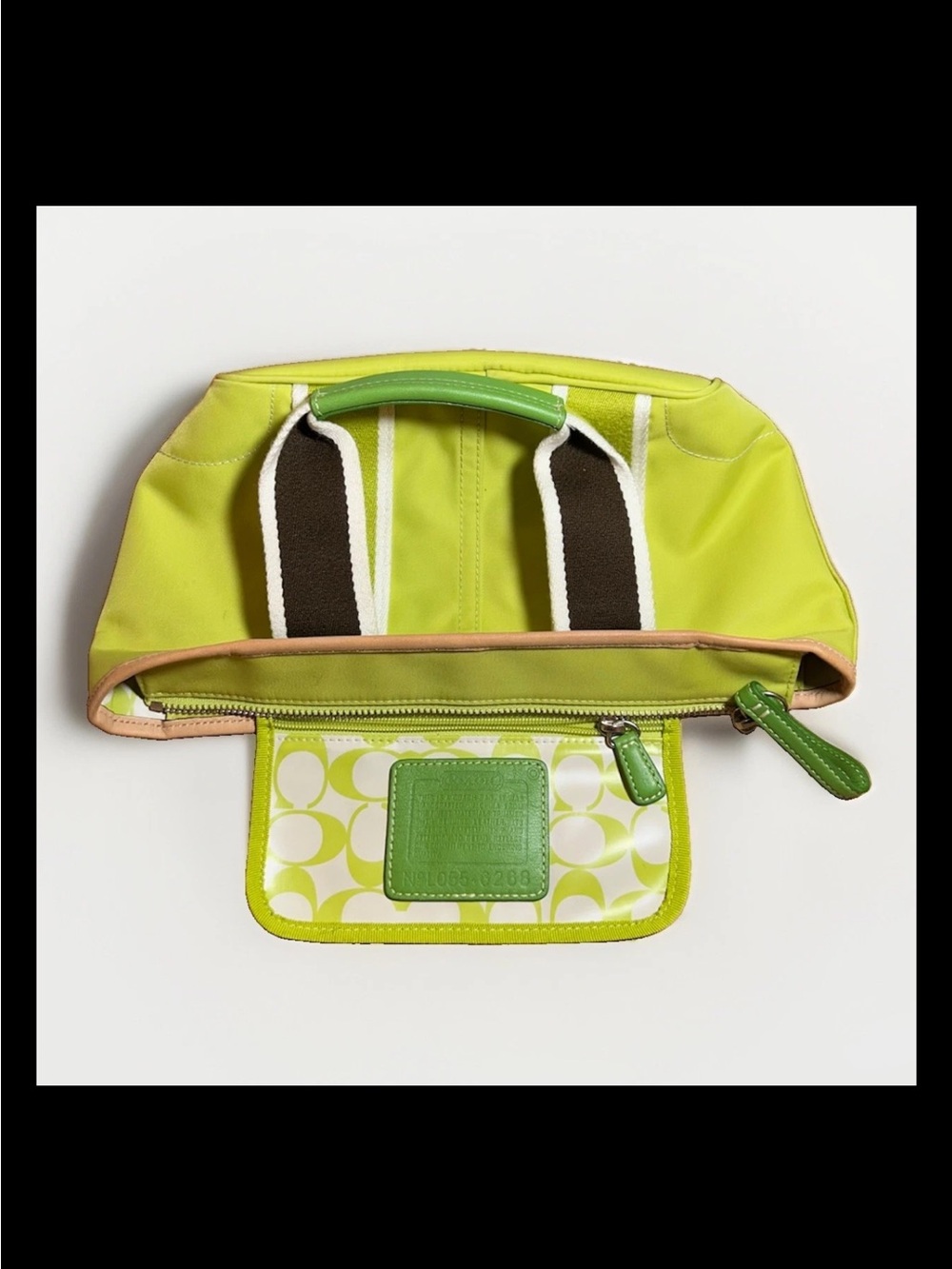 Coach Hamptons Weekend Mini Bags, Lime/Chartreuse Green, Nylon, Leather, - Picture 4 of 4